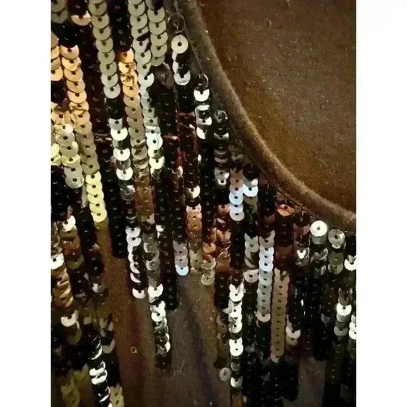 forever 21 long sparkle black loose women's lightweight tank top large sequin - Picture 4 of 5